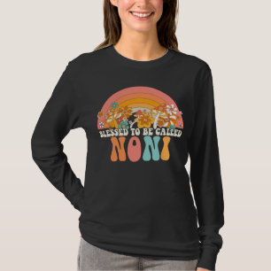 Blessed To Be Called Noni Rainbow Groovy Hippie Mo T-Shirt