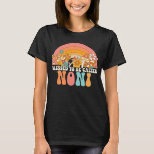 Blessed To Be Called Noni Rainbow Groovy Hippie Mo T-Shirt