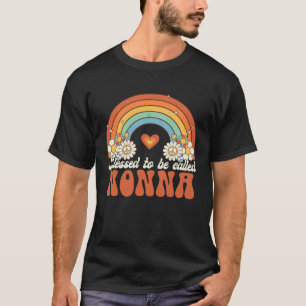Blessed To Be Called Nonna Groovy Rainbow Mothers  T-Shirt