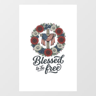 Blessed To Be Free Patriotic Floral Cross Shirt_1