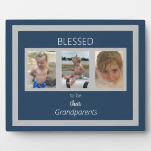 Blessed to be Their Grandparents Photo Collage Plaque