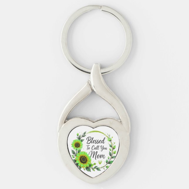 Blessed To Call You Mum Sunflower Keychain (Front)