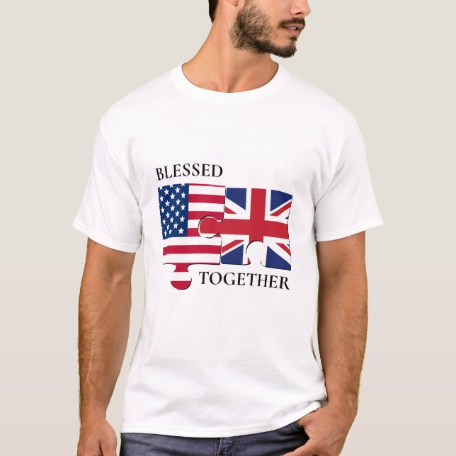 Blessed Together USA UNION JACK Flag T-Shirt (Front)