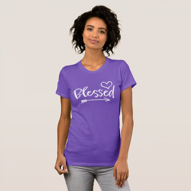 Blessed Trendy Modern Script T-Shirt (Front Full)