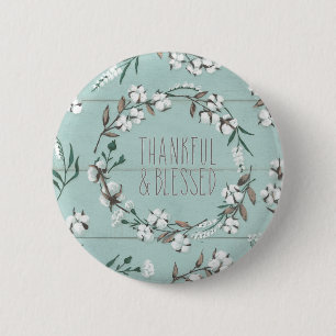 Blessed VI Mint Thankful & Blessed 6 Cm Round Badge