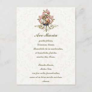 Blessed Virgin Hail Mary Jesus Latin Vintage Postcard