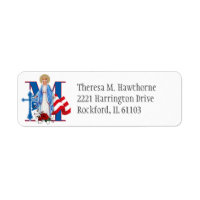 Blessed Virgin Mary American Flag Religious Cross