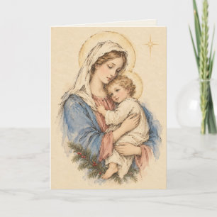 Blessed Virgin Mary and Christ Child Holiday Card