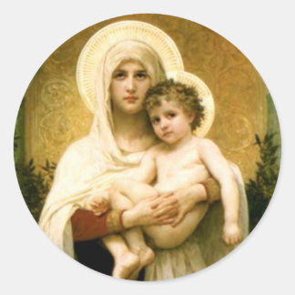 Blessed Virgin Mary and Infant Child Jesus Classic Round Sticker