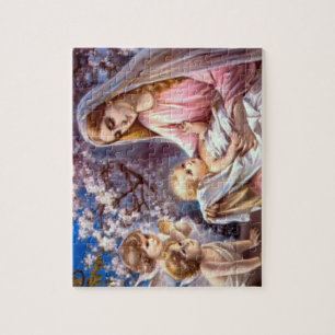 Blessed Virgin Mary and Infant Child Jesus Jigsaw Puzzle
