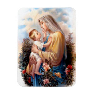 Blessed Virgin Mary and Infant Child Jesus Magnet