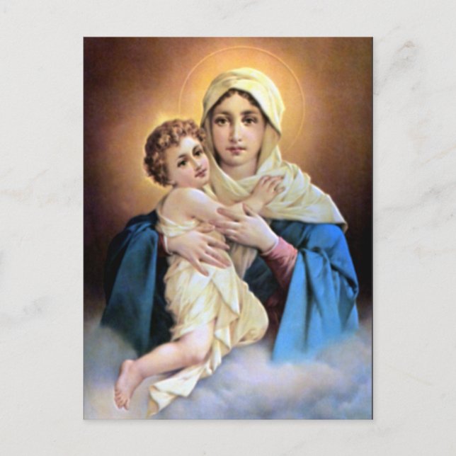Blessed Virgin Mary and Infant Child Jesus Postcard (Front)