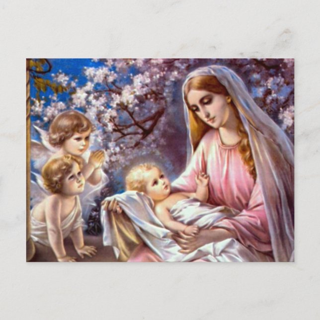 Blessed Virgin Mary and Infant Child Jesus Postcard (Front)