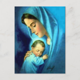 Blessed Virgin Mary and Infant Child Jesus Postcard