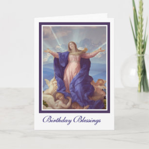 Blessed Virgin Mary Assumption Religious Birthday Card