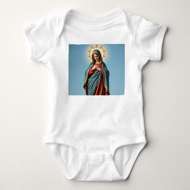 Blessed Virgin Mary Baby Jumper Bodysuit (Front)