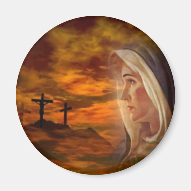 Blessed Virgin Mary Calvary Magnet (Front)