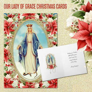 Blessed Virgin Mary Catholic Christmas Religious Holiday Card