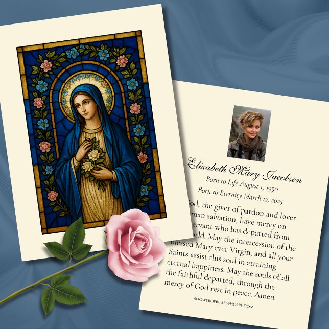Blessed Virgin Mary Catholic Funeral Prayer Card (Creator Uploaded)