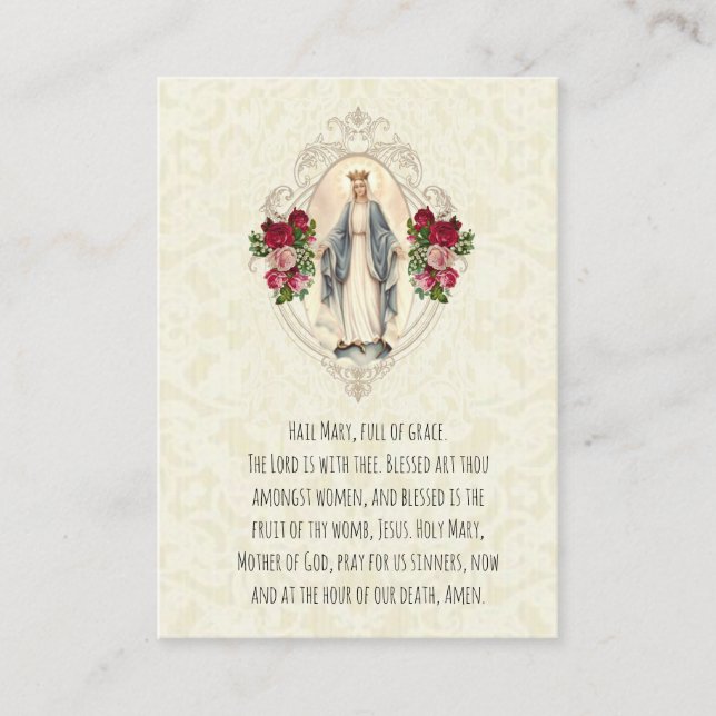 Blessed Virgin Mary Catholic Funeral Prayer Card (Front)