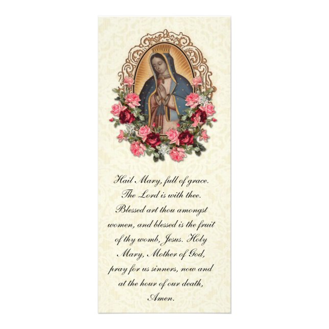 Blessed Virgin Mary Catholic Funeral Prayer Card (Front)