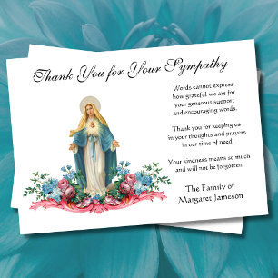 Blessed Virgin Mary Catholic Thank You Condolence