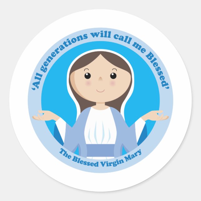 Blessed Virgin Mary Classic Round Sticker (Front)