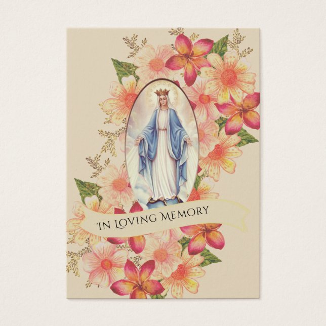 Blessed Virgin Mary  Funeral Prayer Holy Card (Front)