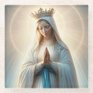 Blessed Virgin Mary Glass Coaster