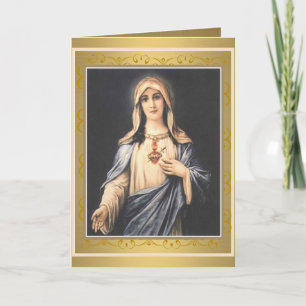 Blessed Virgin Mary Immaculate Heart Religious Card