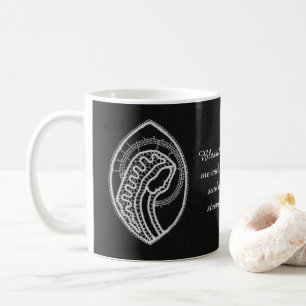 Blessed Virgin Mary in Lace on Black Velvet Coffee Mug