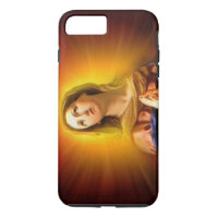 Blessed Virgin Mary in Radiant Amber Light