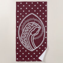 Blessed Virgin Mary in White Lace on Burgundy