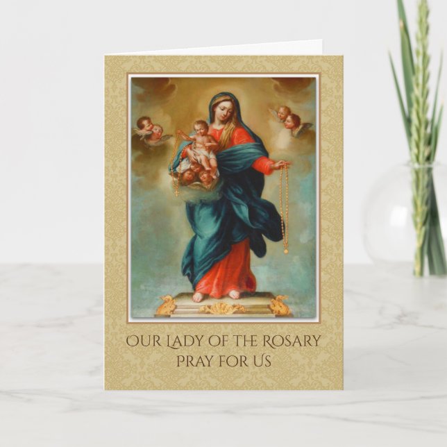 BLESSED VIRGIN MARY JESUS HOLY ROSARY CARD (Front)