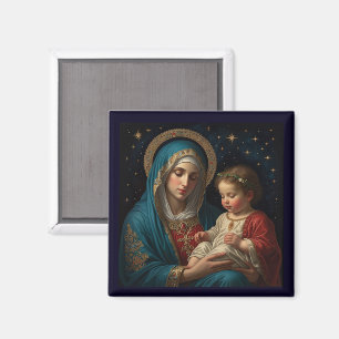 Blessed Virgin Mary & Jesus Nativity Christmas Magnet