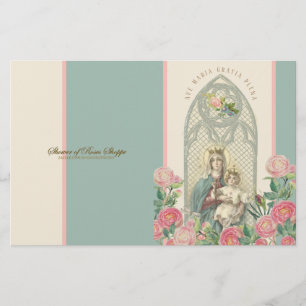 Blessed Virgin Mary Jesus Prayer St. Therese Roses