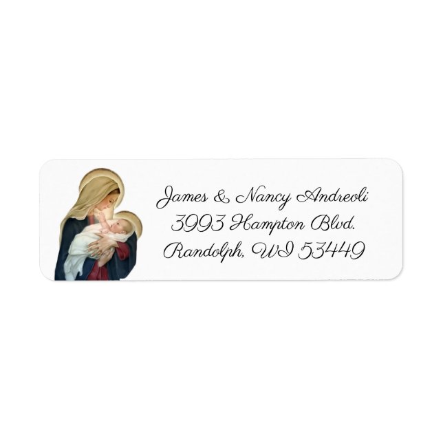 Blessed Virgin Mary Jesus  Return Address Labels (Front)