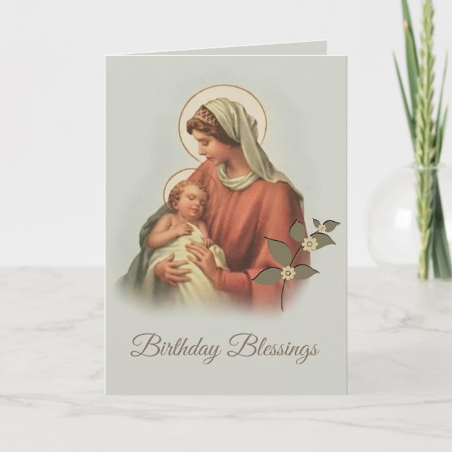 Blessed Virgin Mary Mother Baby Jesus Card (Front)