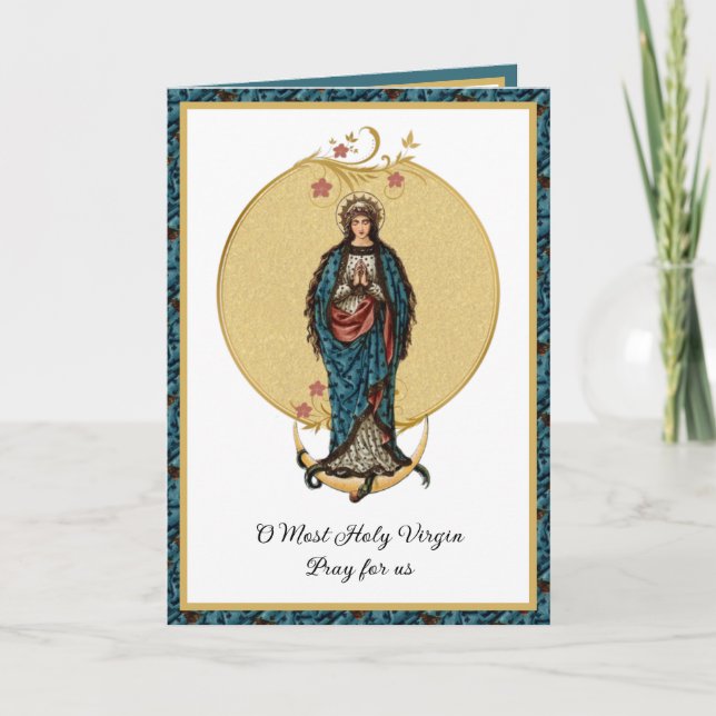 Blessed Virgin Mary Mother Catholic Religious  Car Card (Front)