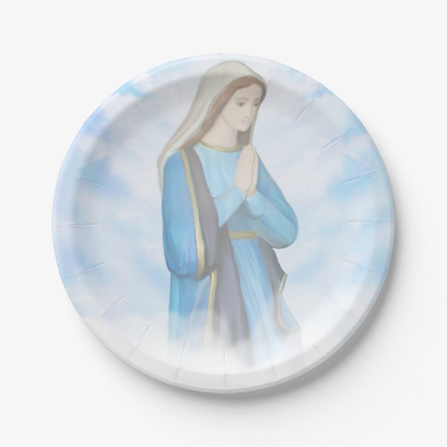 Blessed Virgin Mary Paper Plate (Front)