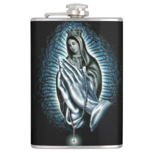 Blessed Virgin Mary - Pray the Rosary Hip Flask