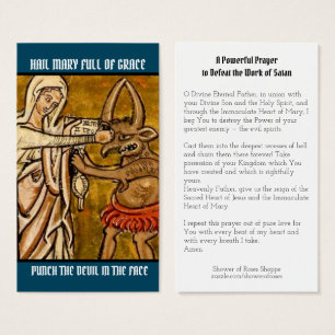 Blessed Virgin Mary Punch the Devil Holy Cards