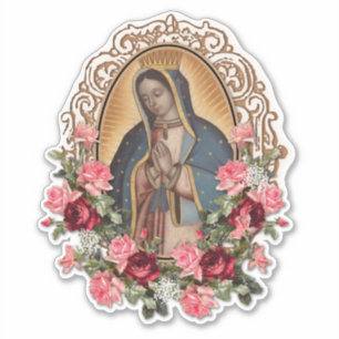 Blessed Virgin Mary Religious Guadalupe Roses