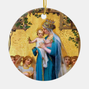 Blessed Virgin Mary, St. Therese the Little Flower Ceramic Tree Decoration