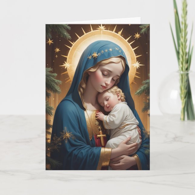 Blessed Virgin Mary Traditional Catholic Card (Front)