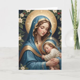 Blessed Virgin Mary Traditional Catholic Holiday Card