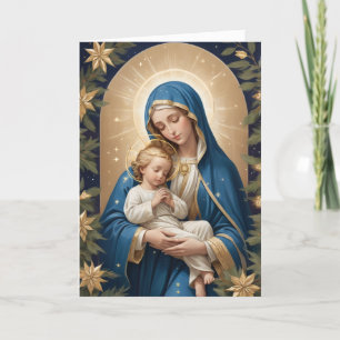 Blessed Virgin Mary Traditional Catholic Holiday Card