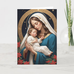 Blessed Virgin Mary Traditional Catholic Holiday Card