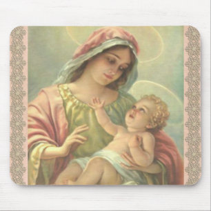 Blessed Virgin Mary with Baby Jesus Mouse Pad