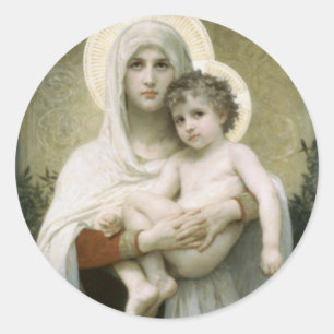 Blessed Virgin Mary with Child Jesus Classic Round Sticker